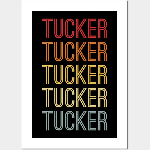 Tucker Name Vintage Retro Pattern Wall Art by CoolDesignsDz